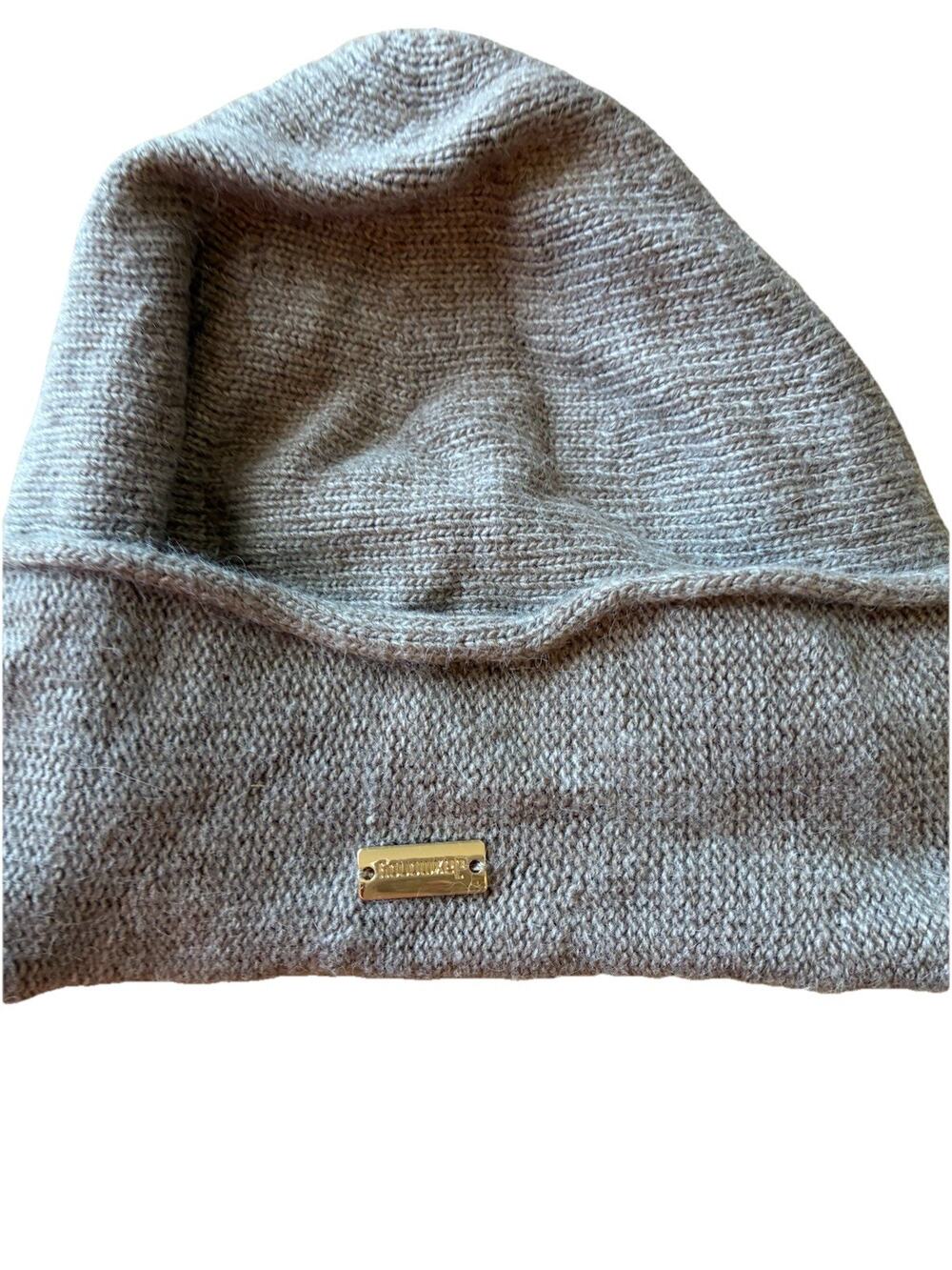 jaxmonoy Cashmere Slouchy Knit Beanie Beige Tan Hat Womens Winter Soft Warm